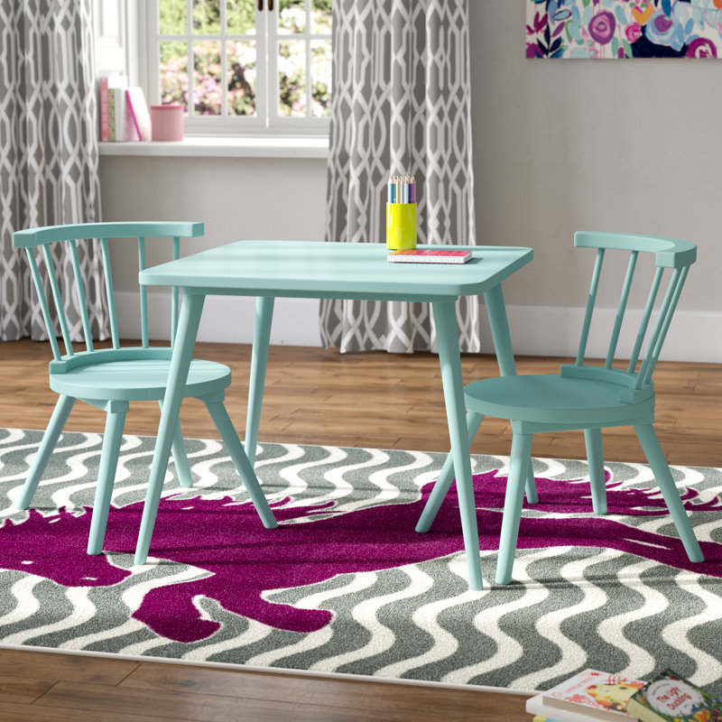 Mack & Milo™ Nicklas Kids 3 Piece Windsor Writing Table and Chair Set